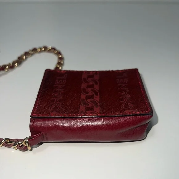 Chanel CC Logo Pony Hair Crossbody Cigarette Holder Case Bag Purse - Picture 9 of 13